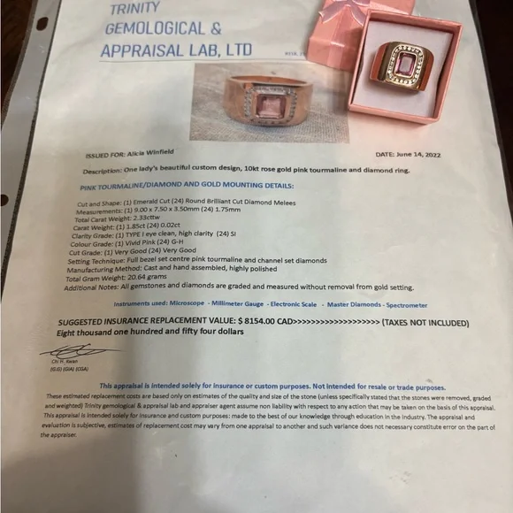 Elegant Pink tourmaline and 10 carat rose Gold Ring - Picture 12 of 16